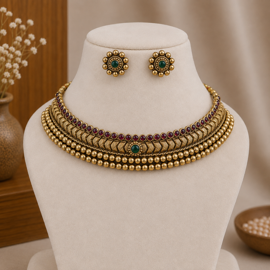 Round balls necklace