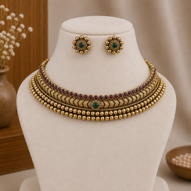 Round balls necklace